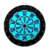 Donkerblauw Water en Aqua / Zwart Accent Regelgevi Dartbord (Voorkant)