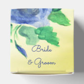 Donkerblauw Waterverf Roos Bedankdoosjes (Bovenkant)