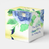 Donkerblauw Waterverf Roos Bedankdoosjes (Achterkant)