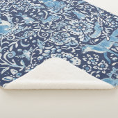 Donkerblauw Wit bos Dieren Winterkonijn Sherpa Deken (3/4)