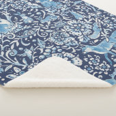 Donkerblauw Wit bos Dieren Winterkonijn Sherpa Deken (3/4)