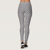 Donkerblauw Wit diagonaal strepenpatroon Leggings (Achterkant)
