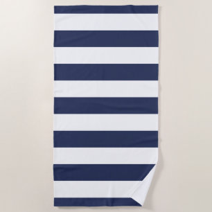 Donkerblauw Wit Gestreept patroon Strandlaken