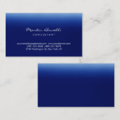 Donkerblauw Wit Minimalistisch Script Visitekaartj Visitekaartje (Voorkant / Achterkant)