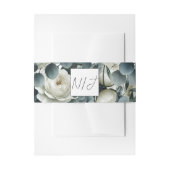 Donkerblauw & wit Modern Bloemengroen Huwelijk Uitnodigingen Wikkel (Voorkant Voorbeeld)