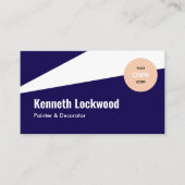 Donkerblauw Wit Moderne Minimalistische Stijl Visitekaartje (Voorkant)