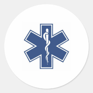 Donkerblauw & Wit Ronde Sticker