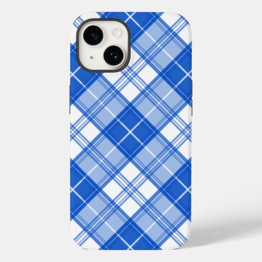 Donkerblauw wit trilpatroon yxm0uat9 diagonaal Case-Mate iPhone case (Achterkant)