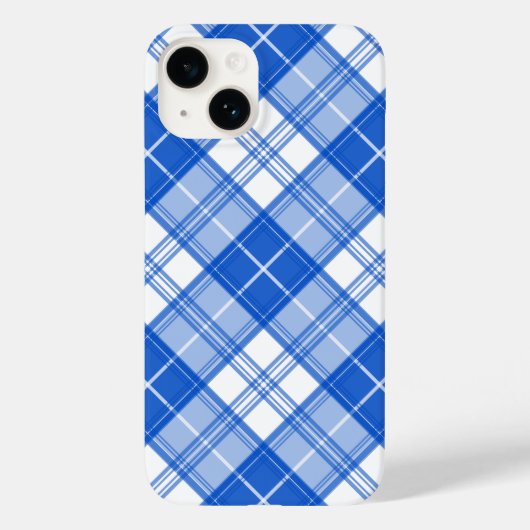 Donkerblauw wit trilpatroon yxm0uat9 diagonaal Case-Mate iPhone case (Achterkant)