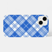 Donkerblauw wit trilpatroon yxm0uat9 diagonaal iPhone hoesje (Achterkant horizontaal)