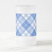 Donkerblauw wit trilpatroon yxm0uat9 diagonaal matglas bierpul (Center)