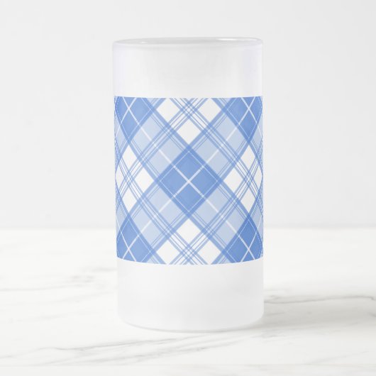 Donkerblauw wit trilpatroon yxm0uat9 diagonaal matglas bierpul (Center)