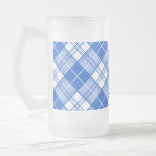 Donkerblauw wit trilpatroon yxm0uat9 diagonaal matglas bierpul (Links)