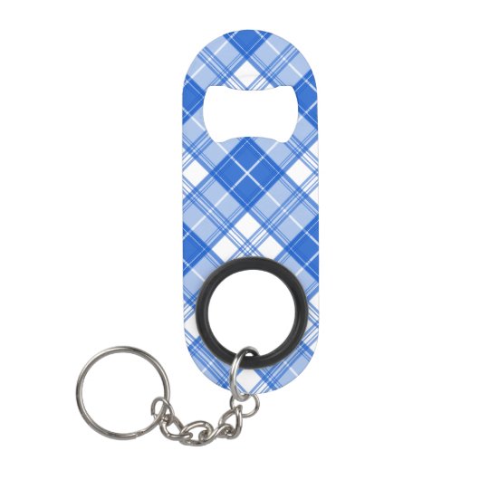 Donkerblauw wit trilpatroon yxm0uat9 diagonaal mini flessenopener (Voorkant)