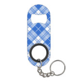 Donkerblauw wit trilpatroon yxm0uat9 diagonaal mini flessenopener (Achterkant)