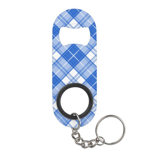 Donkerblauw wit trilpatroon yxm0uat9 diagonaal mini flessenopener (Achterkant)