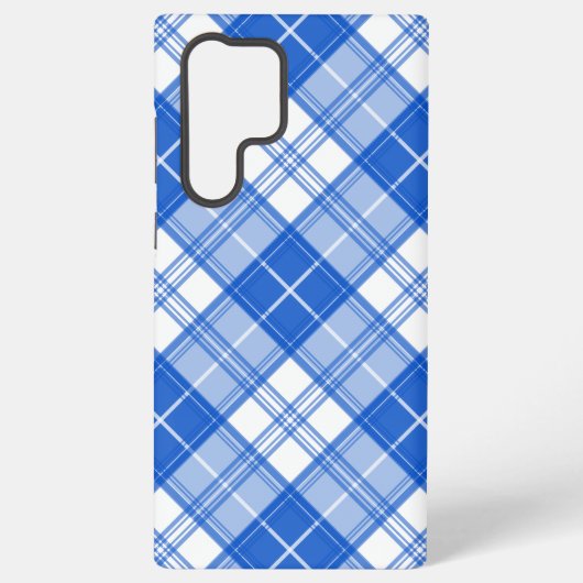 Donkerblauw wit trilpatroon yxm0uat9 diagonaal samsung galaxy hoesje (Achterkant)