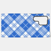 Donkerblauw wit trilpatroon yxm0uat9 diagonaal samsung galaxy hoesje (Achterkant horizontaal)