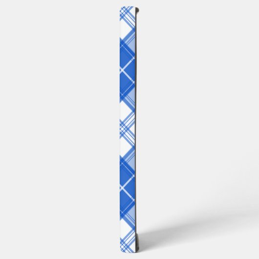 Donkerblauw wit trilpatroon yxm0uat9 diagonaal samsung galaxy hoesje (Linkerkant)