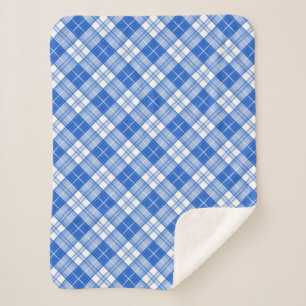 Donkerblauw wit trilpatroon yxm0uat9 diagonaal sherpa deken