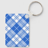 Donkerblauw wit trilpatroon yxm0uat9 diagonaal sleutelhanger (Achterkant)