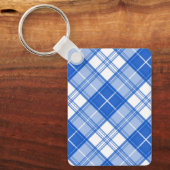 Donkerblauw wit trilpatroon yxm0uat9 diagonaal sleutelhanger (Voorkant)