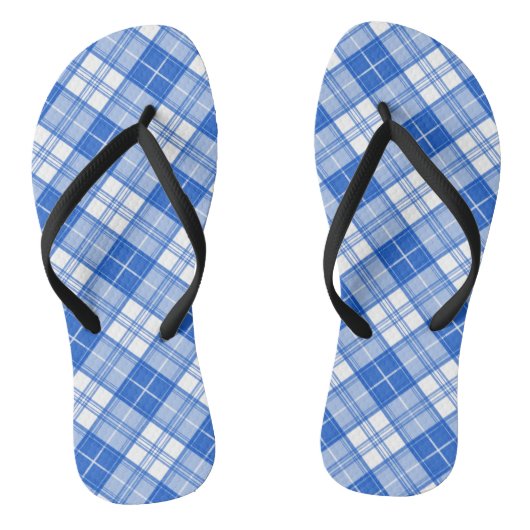 Donkerblauw wit trilpatroon yxm0uat9 diagonaal teenslippers (Voetbed)