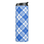 Donkerblauw wit trilpatroon yxm0uat9 diagonaal thermosbeker (Gedraaid links)