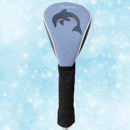 Donkerblauw Witte Oceaan Jumping Dolphin Swirl Eye Golfheadcover