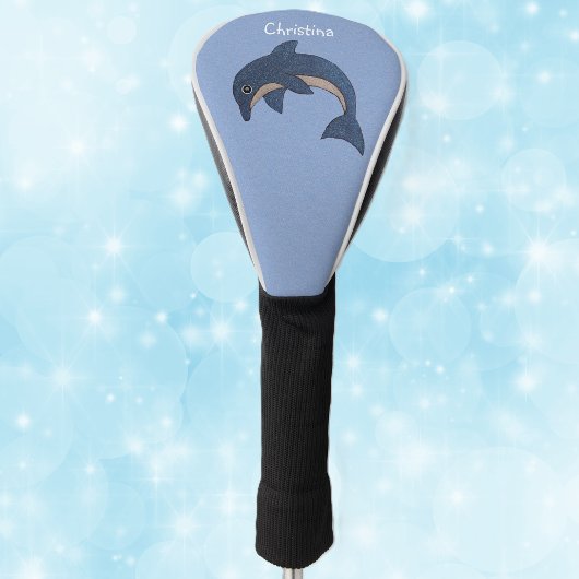 Donkerblauw Witte Oceaan Jumping Dolphin Swirl Eye Golfheadcover