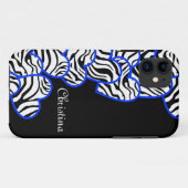 Donkerblauw zebra harten iPhone 5 Hoesje (Achterkant (horizontaal))