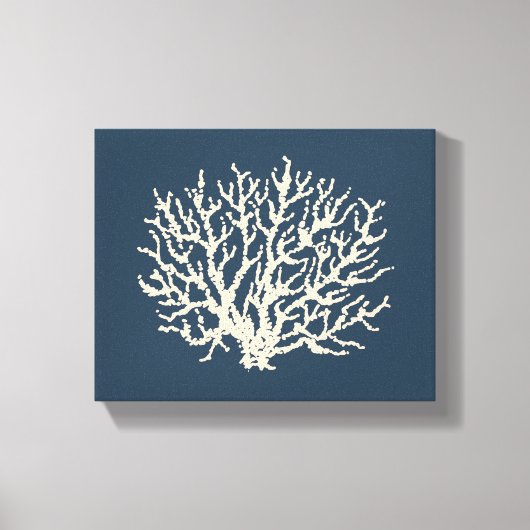 Donkerblauw Zee Koraal Wandkunst Canvas Afdruk (Voorkant)
