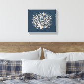 Donkerblauw Zee Koraal Wandkunst Canvas Afdruk (Insitu (Slaapkamer))