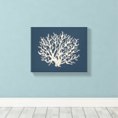 Donkerblauw Zee Koraal Wandkunst Canvas Afdruk (Insitu (Houten vloer))