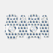 Donkerblauw Zilver Elegante Bloemen Verjaardagsfee Bedankdoosjes (Uitgevouwen)