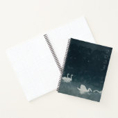 Donkerblauw zwanblad verticaal jaar notitieboek (Binnen)