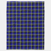 Donkerblauw, zwart en geel fleece deken (Voorkant)