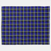 Donkerblauw, zwart en geel fleece deken (Voorkant (Horizontaal))