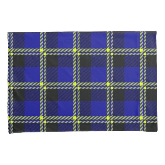 Donkerblauw, zwart en geel kussensloop (Voorkant-Rechts)