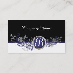 Donkerblauw, zwart en wit Abstract Visitekaartje