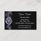 Donkerblauw, zwart en wit Abstract Visitekaartje (Voorkant)