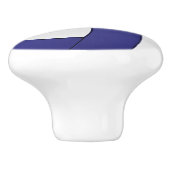 Donkerblauw, zwart en wit volleybal keramische knop (Zijkant)