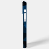 Donkerblauw zwart geometrisch maaspatroon Case-Mate iPhone case (Achterkant / Links)