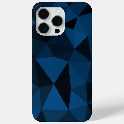 Donkerblauw zwart geometrisch meshpatroon Case-Mate iPhone case (Achterkant)