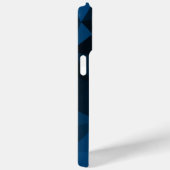 Donkerblauw zwart geometrisch meshpatroon Monogram Case-Mate iPhone Case (Achterkant / Rechts)