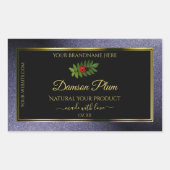 Donkerblauw zwart glitter Gold Product Label Ladyb (Voorkant)