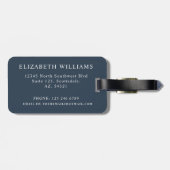  Donkerblauw Zwart Rood Kleur Blok Stijl Bagagelabel (Achterkant horizontaal)