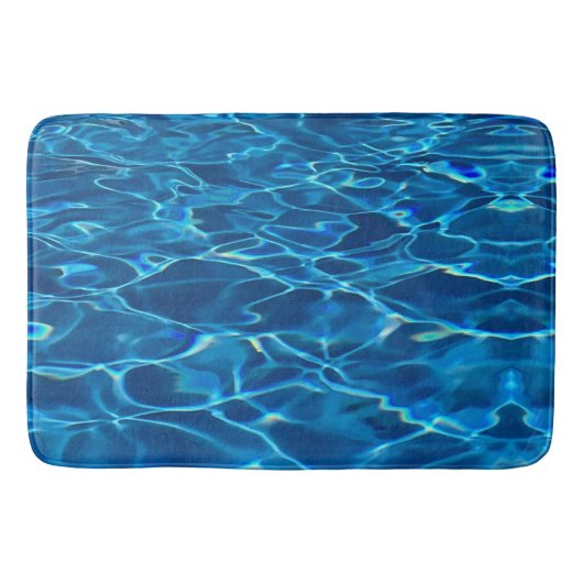 Donkerblauw Zwembad Water Badmat (Voorkant)