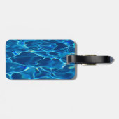 Donkerblauw Zwembad Water Bagagelabel (Achterkant horizontaal)