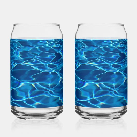 Donkerblauw Zwembad Water Blikvorm Glas (Voorkant)